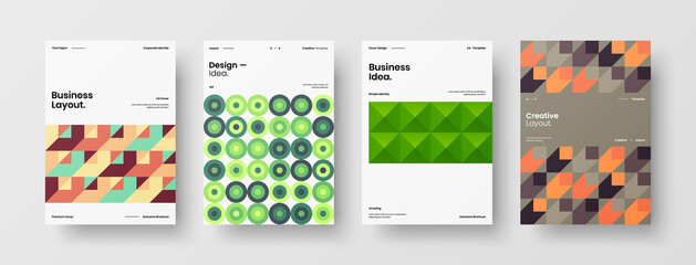 Abstract brochure cover vector design. Corporate identity geometric illustration template.