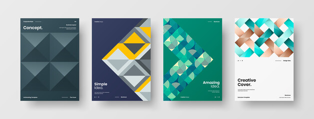 Abstract brochure cover vector design. Corporate identity geometric illustration template.