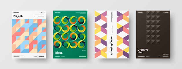 Abstract brochure cover vector design. Corporate identity geometric illustration template.