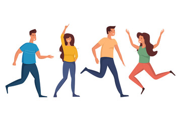 Youth day dancing people. Vector illustration for international youth day.