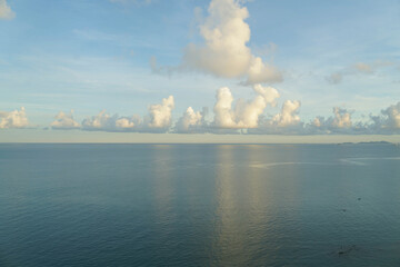 Sea with blue sky as background.