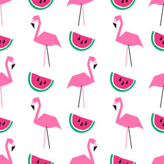 Fototapeta premium Seamless flamingo pattern. Vector illustration