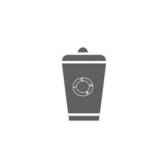 Garbage sorting recycling flat gray vector icon isolated. Ecology