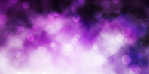 Light Purple vector backdrop with circles. Glitter abstract illustration with colorful drops. Pattern for wallpapers, curtains.