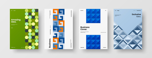 Abstract brochure cover vector design. Corporate identity geometric illustration template.