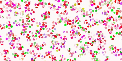 Light pink, green vector backdrop with chaotic shapes.