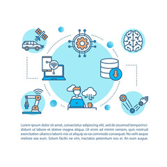 Remote device control concept icon with text. Modern technology regulation. Online monitoring PPT page vector template. Brochure, magazine, booklet design element with linear illustrations