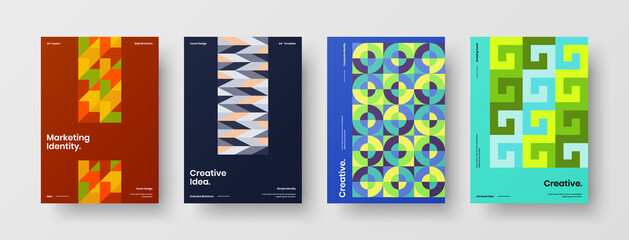 Obraz premium Abstract brochure cover vector design. Corporate identity geometric illustration template.