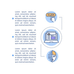 Digitalization concept icon with text. Data science. Technology innovation. Digital transformation PPT page vector template. Brochure, magazine, booklet design element with linear illustrations
