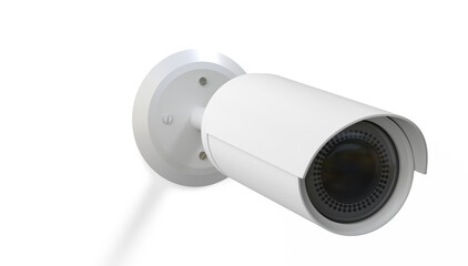 Security camera isolated on white 3d redering