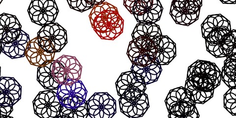 Light Multicolor vector doodle texture with flowers.