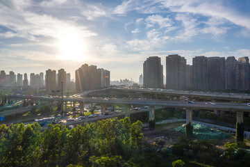 Fototapeta premium city skyline in hangzhou china