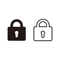 padlock set, vector icon illustration sign