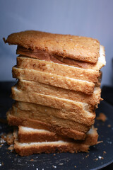 Healthy toast bread slices stacked