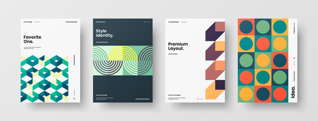 Abstract brochure cover vector design. Corporate identity geometric illustration template.