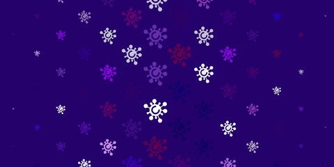 Light Purple vector pattern with coronavirus elements.