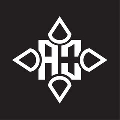 AO Logo monogram with four cone rounded by the shape design template