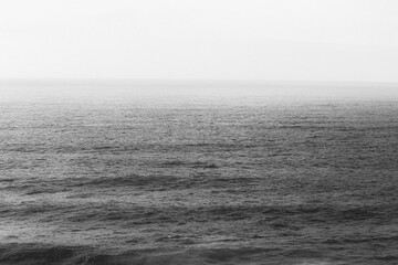 foggy ocean black and white