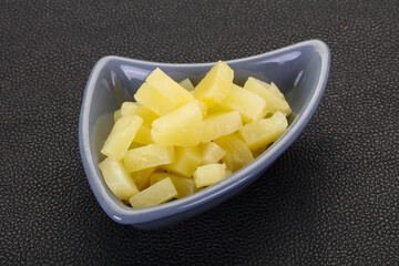 Marinated pineapple pieces