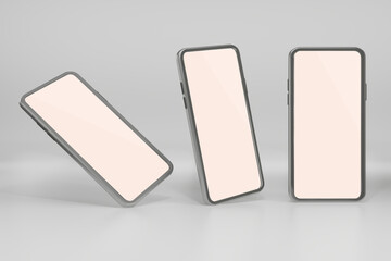 Mobile phone 3d advertising with blank  copy space