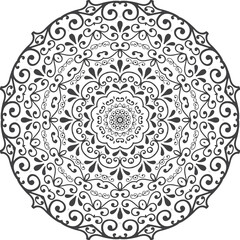Black color Mandala Pattern.