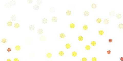 Light orange vector background with christmas snowflakes.