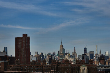 Obraz premium Panorama- Empire state building- View- Towers- Manhattan- New York City- United States- USA.