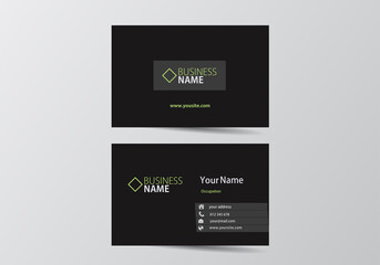 Dark  business card. visiting card template two sides