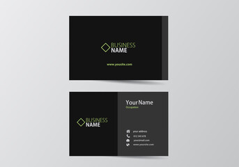 Dark  business card. visiting card template two sides