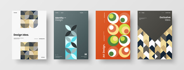 Abstract brochure cover vector design. Corporate identity geometric illustration template.