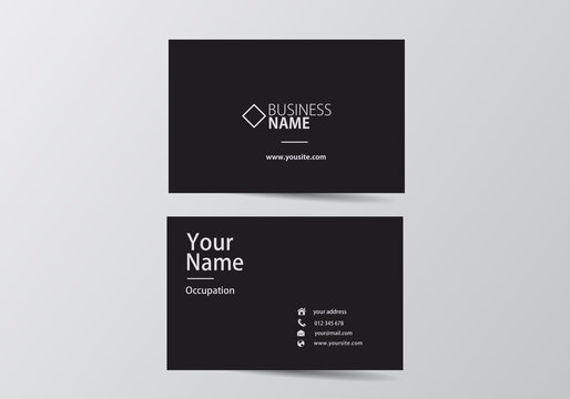 Dark  business card. visiting card template two sides