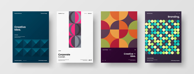 Abstract brochure cover vector design. Corporate identity geometric illustration template.
