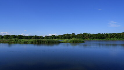 River with background of blue sky