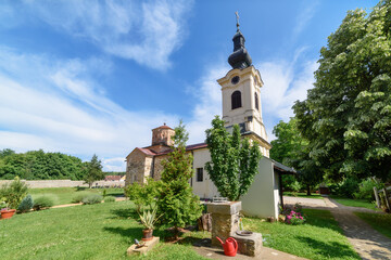 Fototapeta na wymiar Vrsac, Serbia - June 04, 2020: Cathedral of St. Nicholas(serbian: Saborna crkva Svetog Nikole) in Vrsac. A large Christian Orthodox church in Vršac, Serbia