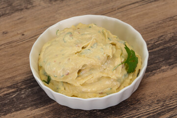 Hummus snack with olive oil