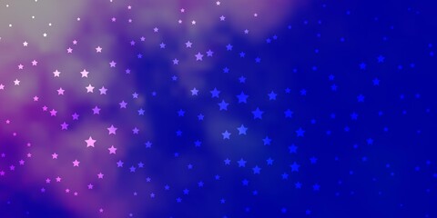 Dark Pink, Blue vector background with colorful stars. Colorful illustration with abstract gradient stars. Pattern for websites, landing pages.