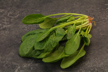 Fresh green Spinach leaves heap