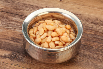 White beans kidney in the bowl