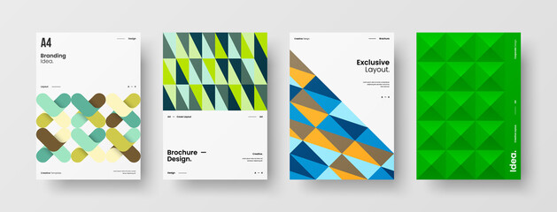 Fototapeta premium Abstract brochure cover vector design. Corporate identity geometric illustration template.