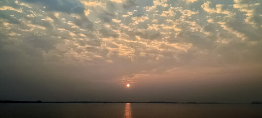 sunset at sundarban beach