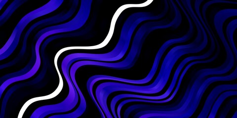Dark BLUE vector texture with wry lines. Colorful illustration with curved lines. Best design for your ad, poster, banner.