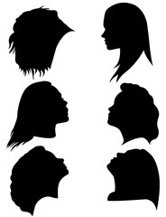 Vector female icons. Isolated illustrations of different women.