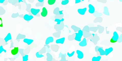 Light blue, green vector texture with memphis shapes.