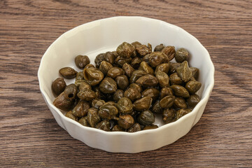 Tasty capers in the bowl