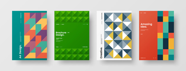 Abstract brochure cover vector design. Corporate identity geometric illustration template.