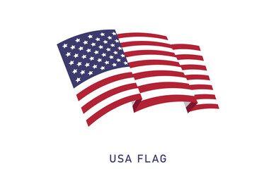 USA flag, national emblem of the United States of America. Vector design. Independence day patriotic symbol.