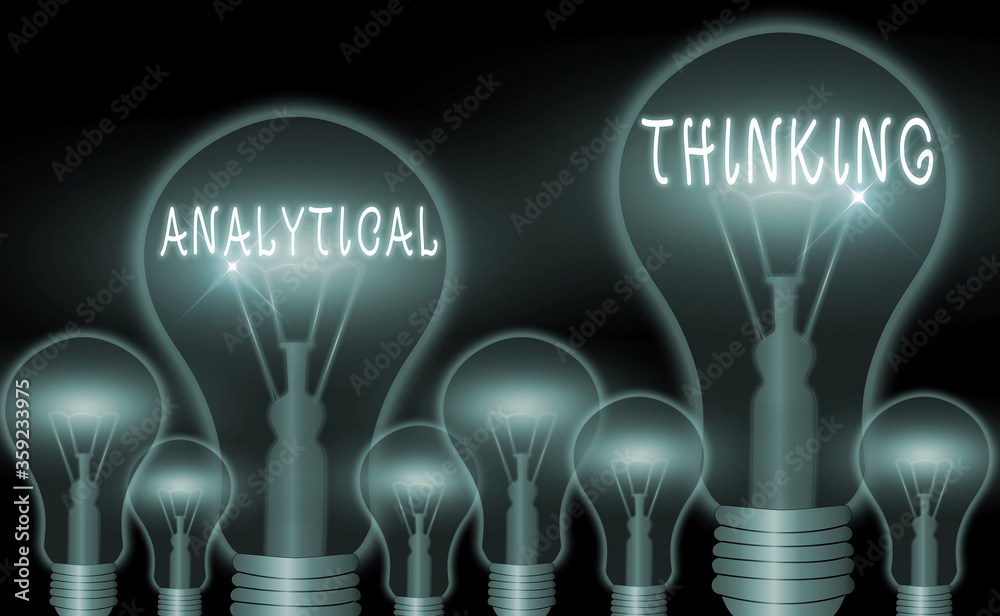 Poster writing note showing analytical thinking. business concept for component of visual pondering to solv