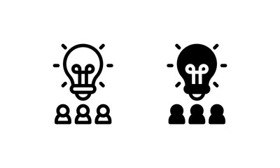 Teamwork Business Partnership Sharing Same Idea Icon, Logo, Vector