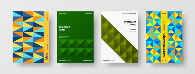 Abstract brochure cover vector design. Corporate identity geometric illustration template.