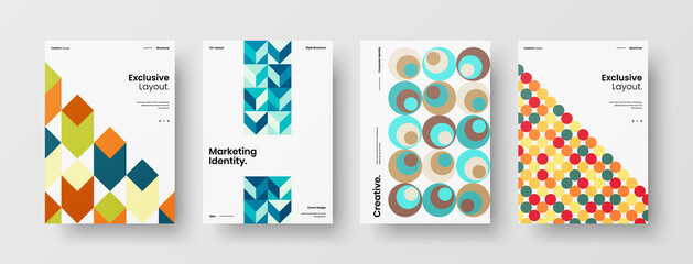Abstract brochure cover vector design. Corporate identity geometric illustration template.